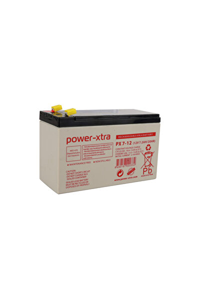 POWER-XTRA PX7-12(28W) - 12V 7 Ah Bakımsız Kuru Akü - F1