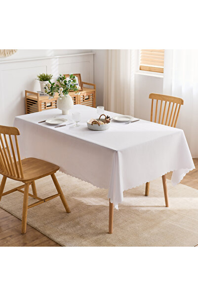 Choice 140x260cm WHITE White Tablecloth Home Dinner Party Oversized Table Cov...