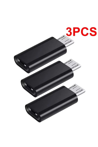 Choice 3Pcs Black 10-1Pcs Micro USB Female To Type C Male Adapter OTG Convert...