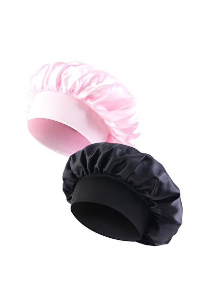 Choice20 Black pink New Satin Wide Brim Nightcap Silky Bonnet Hair Wrap for S...