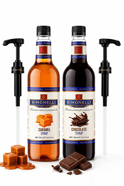 Simonelli Kahve Ve Kokteyl Şurubu Karamel Aromalı Çikolata Aromalı 700 ml Pompa