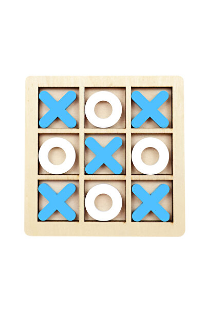 choice2 Blue Wooden Tic Tac Toe Puzzle Game for Two Players Interactive Logic...