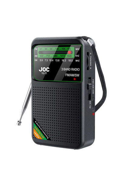 Choice1 راديو محمول VIKEFON TG77 أسود اللون يعمل على نطاقات AM/FM/SW مع بطاري...