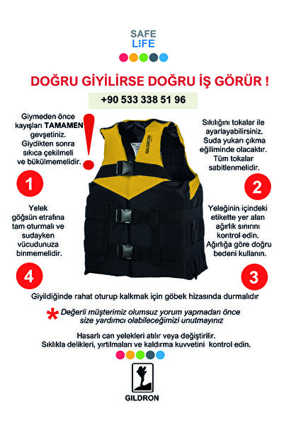 Mesica Can Yeleği Gdr 100 Yüzdürme Yardımcısı 50 Newton Ce Belgeli