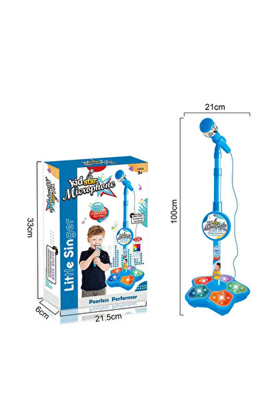 Choice Blue Kids Rocking-Roll Microphone with Stand Karaoke Song Music Instru...