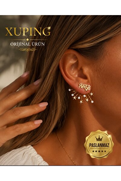 İNİTİUM Xuping Jewelry Orijinal Tasarım Yıldız Star Model 14 Ayar Altın Kapla...