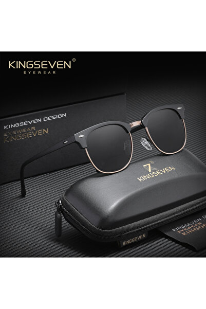 Choice9 BlackGolden Gray KINGSEVEN Classic Half Frame Trendy Design Polarized...
