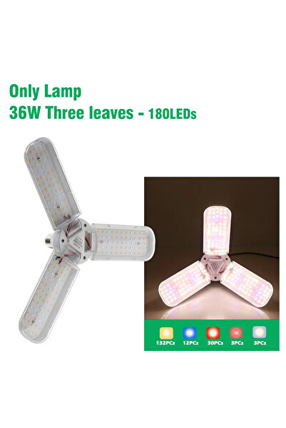 Choice 36w-180led 2/3/4 Fan leaf Foldable LED Grow Light Full Spectrum E27 Pl...