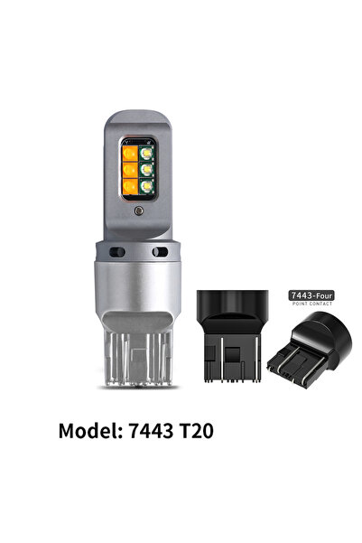 choice2 Amber And White 1 piece T20 7443 Led 1157 BAY15D T25 3157 T20 7443 Wi...