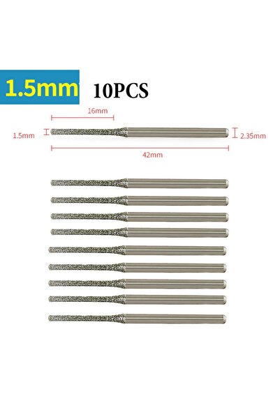 Choice6 10PCS 1.5mm 10PCS 0.8-2.5mm Diamond Drill Bits With 2.35mm Shank For ...