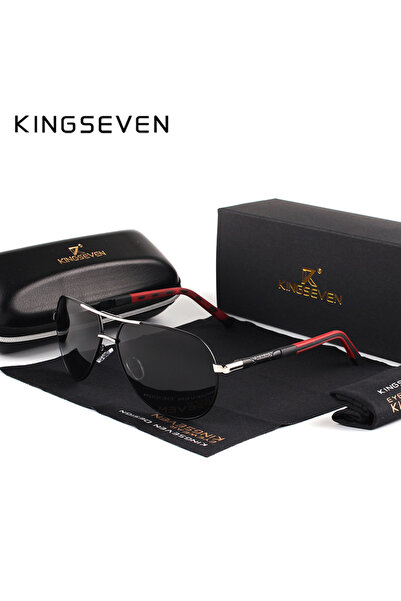 Choice original Silver Black KINGSEVEN Brand Men's Aluminum Magnesium Sun Gla...