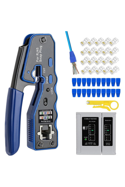 Choice1 Network Tool Kit ZOERAX RJ45 Crimp Tool Kit Pass Through Ethernet Cri...