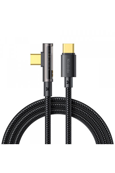 Mcdodo Cablu Date si Incarcare USB-C - USB-C CA-3400 Angled, 100W, 1.2m, Negru