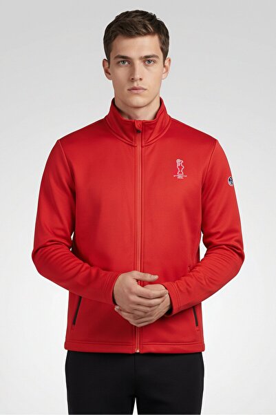 North Sails X Prada Men Sportswear Fit Long Sleeve Training Jacket, Red