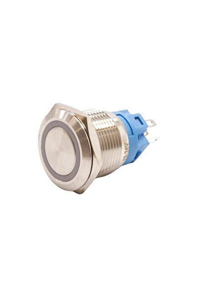 mucize 19A-P1-E 19MM Düz Yaylı Işıklı Metal Buton - Beyaz