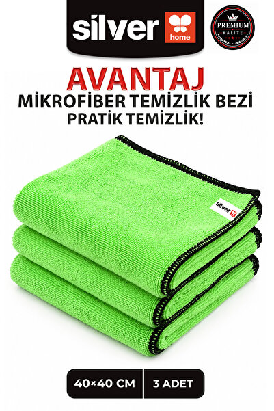 SİLVER HOME Premium Microfiber Cleaning Cloth 40X40 cm 300 Gsm Super Absorben...