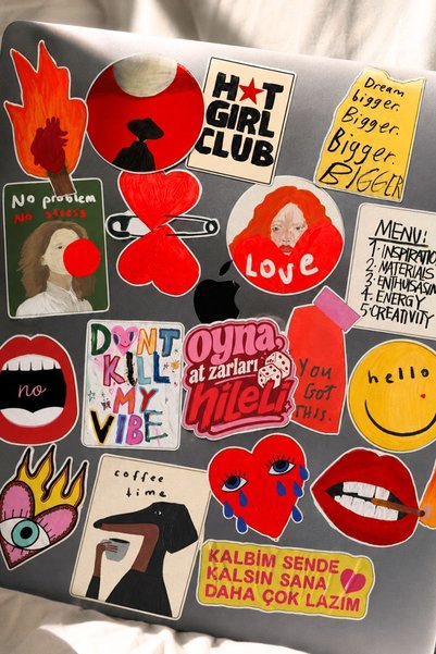 ArtDropsco Modern Sticker Set, Collage Laptop Phone Sticker Set