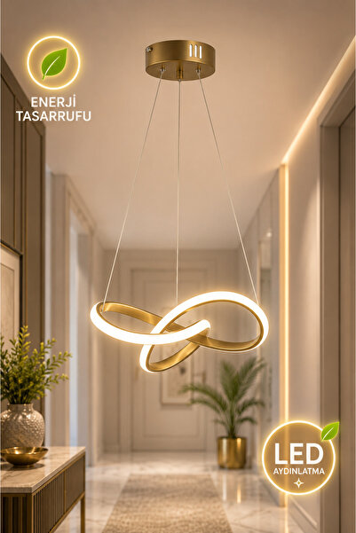 ANGDESİGN Serel Ledli Avize -Antik •• Led Avize Salon Avize Tavan Avizesi Mod...