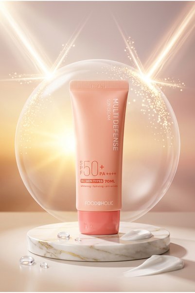 FOODAHOLIC Pink Power Non-Sticky Adenosine-Containing Spf50+ Pa++++ Uva/Uvb Sunscreen 70ml