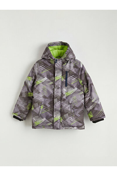 LC Waikiki Peak New Season Hooded Patterned Boy's Coat Puffer