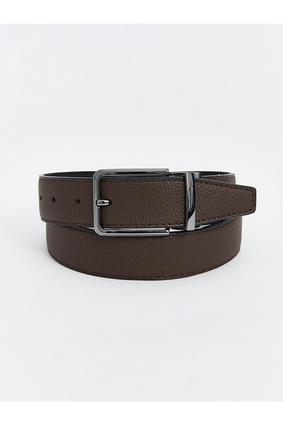 LC Waikiki Lcw Accessories Black Plain Men's Belt with Nevavm Difference