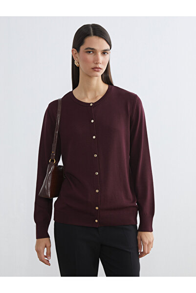 LC Waikiki Alita city: standout oval neck women's knit cardigan