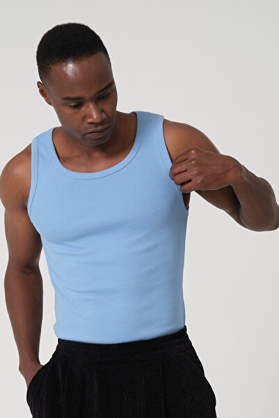 gamaro Men's Halter Neck Ribbed Combed Cotton Camisole Tank Top