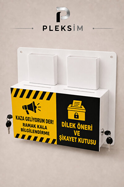 Pleksim Ramak Kala Bilgilendirme Kutusu Sarı Siyah