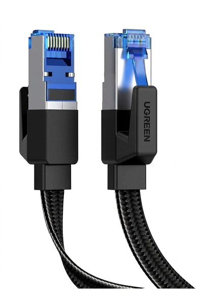 mucize UGREEN Cat8 Rj45 Ethernet Kablosu Düz Örgülü 40Gbps 2000Mhz 15 mt