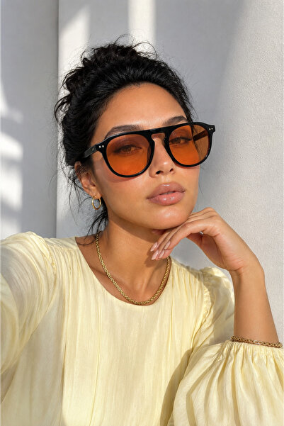 Chunky Frame نظارات شمسية سوداء ضخمة منقطة عتيقة