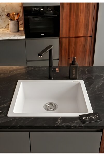 RealStone Real Stone K005 Gordion 50 Beyaz Granit Eviye