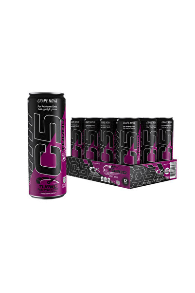 C5 Turbo Pre - Workout Drink - Grape Nova - 355 ml | 200 mg Caffeine - Pre-Wo...
