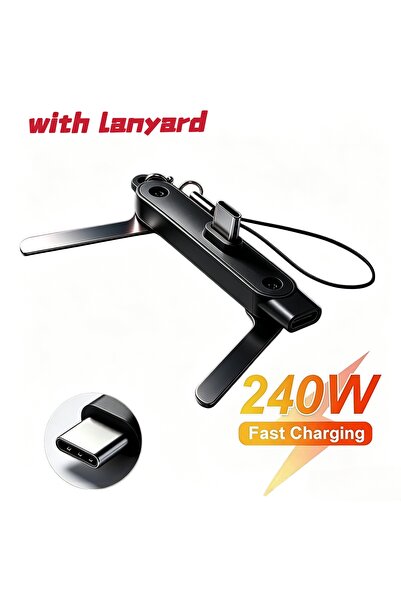 Choice1 Black bracket 1Pcs 240W 2-in-1 USB C to USB C Fast Charging Foldable ...