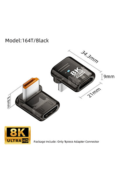 Choice محول 164T-أسود بزاوية 90/270/360 درجة متوافق مع HDMI 2.1 بدقة 8K@60Hz،...