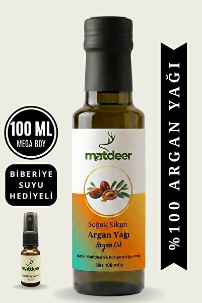 MATDEER 100 ml Argan Oil Cold Pressed - 100% Pure Hair and Skin Care Oil