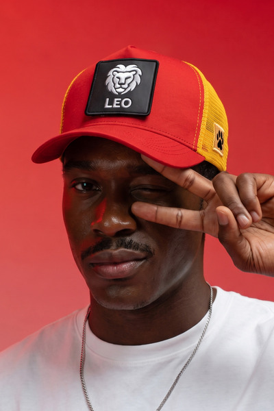 all hats Leo Patch Detailed Mesh Cap |   Animal Pattern Trucker Cap