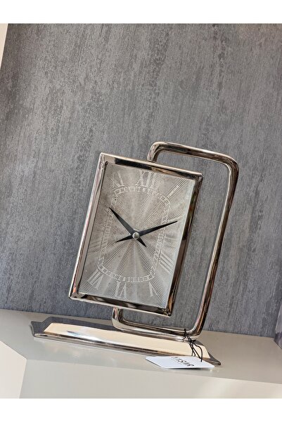 YASAR CONCEPT Bellagio Metal Masa Saati Gümüş 20x22 Cm