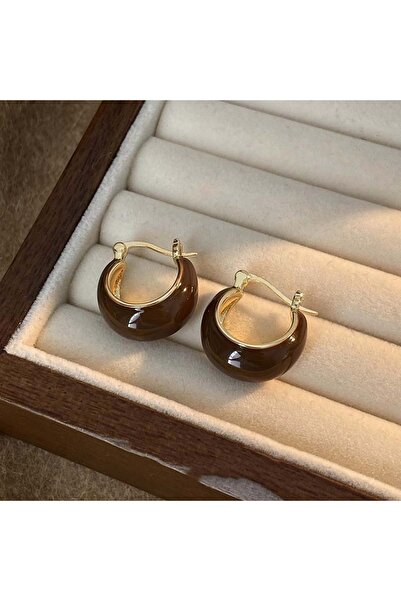 Choice HE18438-1 Vintage Dripping Oil U-shaped Earring for Women Simple Hoop ...