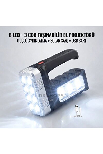 Watton Wt-614 Solar Panelli 11 Ledli El Feneri Işıldak Kamp Lambası