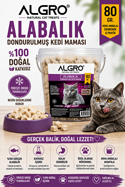 Freeze Dried Kedi Ödül Maması - Alabalık kova ambalaj 80 gr.