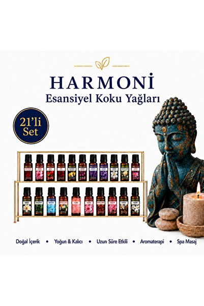 HARMONİ Eko Set Saf Esansiyel Uçucu Yağ Difüzör Esansı 21x10ml ESANSİYEL YAĞLAR