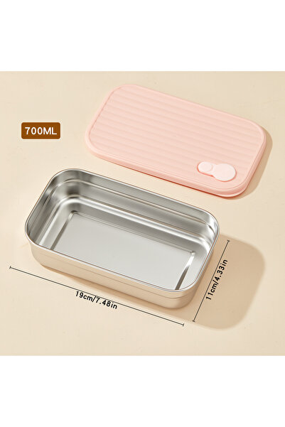 WORTHBUY B Style Pink 700ml 304 Stainless Steel Lunch Box With Lid Portable F...