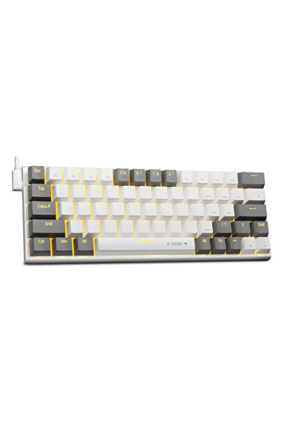 e-yooso Blue Switch Z11 Mini İngilizce Q Klavye Full Anti Ghosting Mekanik Oy...