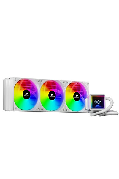 MEGALODON TR360 ARGB (Beyaz Renk) – Isı Dereceli İşlemci Sıvı Soğutucu Fanı