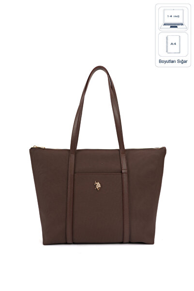 U.S. Polo Assn. حقيبة كتف نسائية بنية اللون Us26665