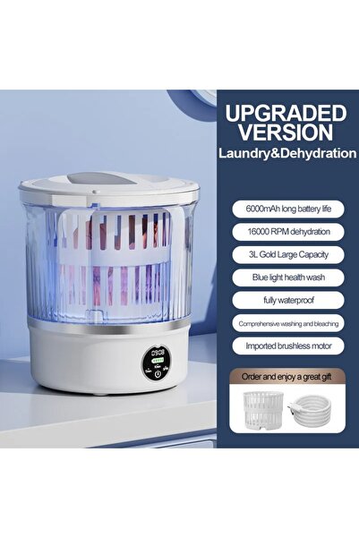 Choice CN White Fortable Washer Wireless Mini Washing Machine 3L 6000mAh Blue...