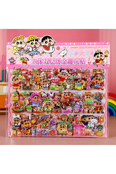 choice2 C Kawaii Crayon Shin-chan 3D Double-Layer Cartoon Sticker Cute DIY Mo...