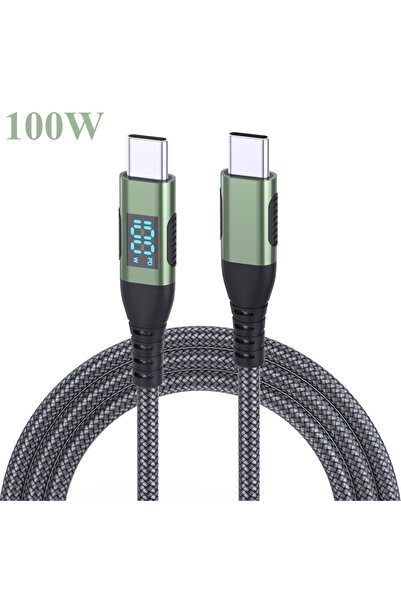 Choice23 كابل USB إلى Type C بطول 3 أمتار، أخضر اللون، 100 واط، عالي الجودة، ...