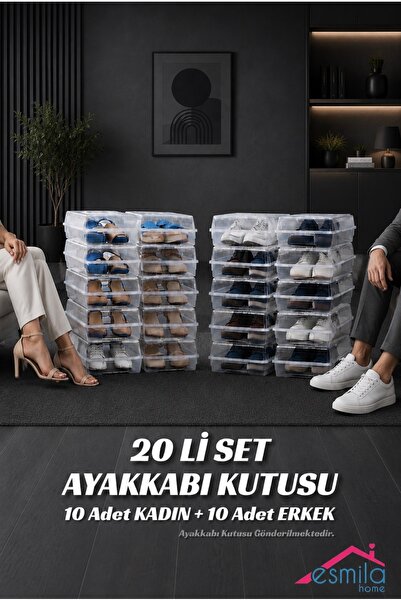 Coffee Moni 20 Lİ SET ERKEK KADIN AYAKKABI KUTUSU 10 ADET KADIN 10 ADET ERKEK...