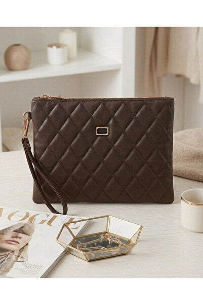 BK Bags & Accessories حقيبة يد نسائية متوسطة الحجم بلون بني حار